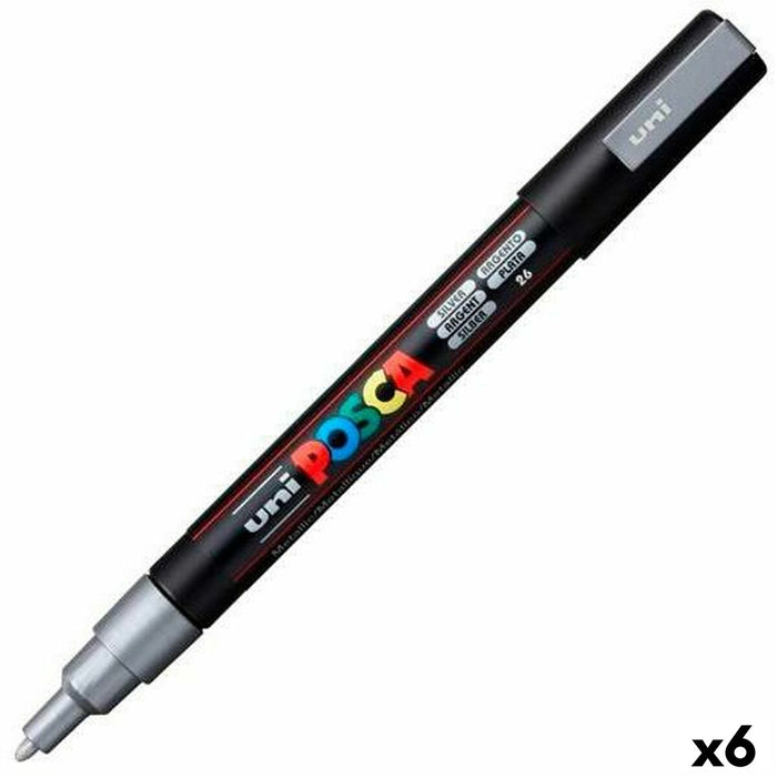 Marker POSCA PC-3M Argintiu (6 Unități)