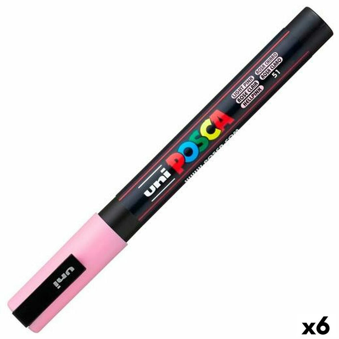 Marker POSCA PC-3M Roz deschis (6 Unități)