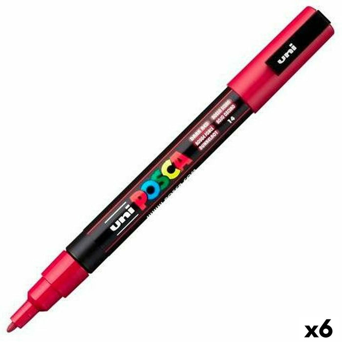 Cariocă POSCA PC-3M Roșu Închis (6 Unități)