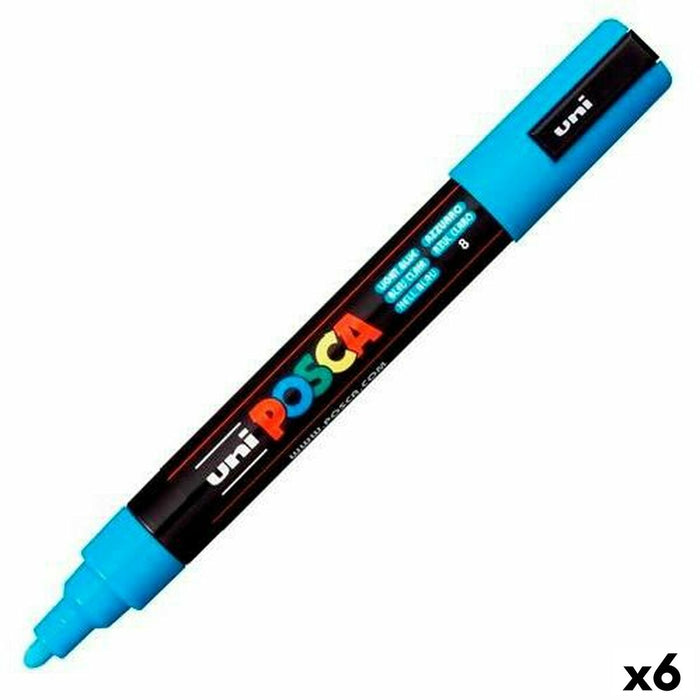 Carioci POSCA PC-5M Albastru deschis (6 Unități)