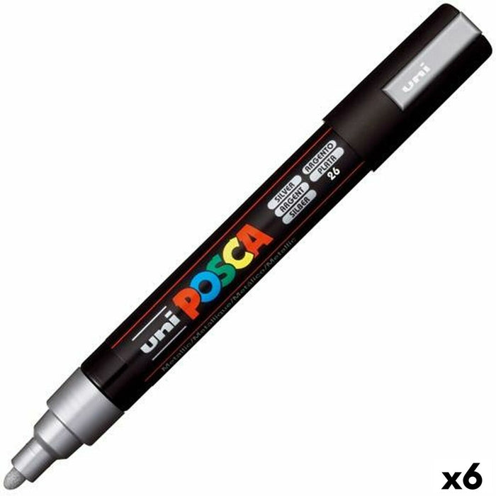 Carioci POSCA PC-5M Argintiu (6 Unități)