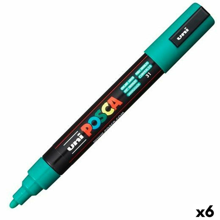 Marker permanent POSCA Verde Smarald (6 Unități)