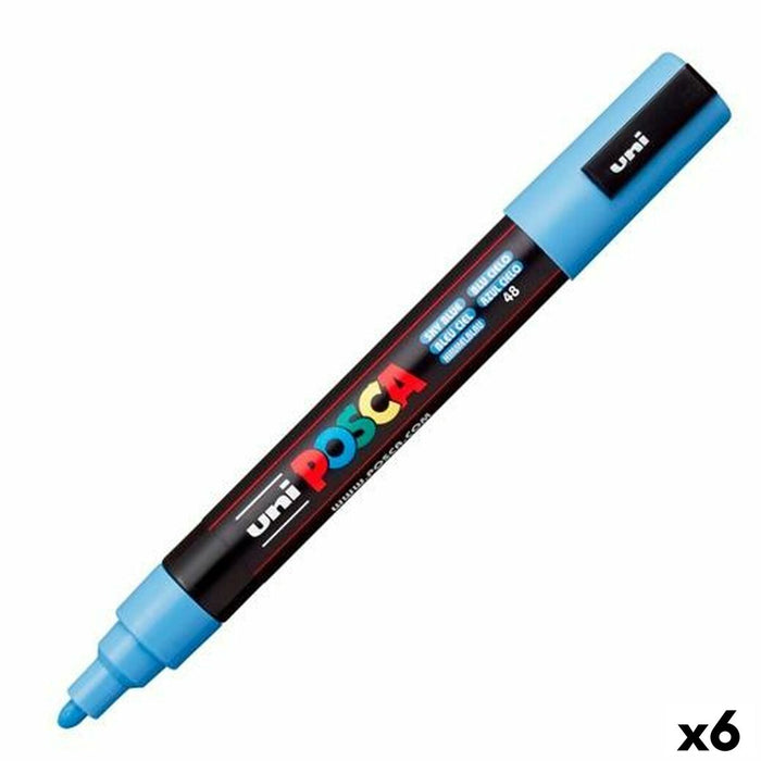 Marker POSCA PC-5M Albastru celest (6 Unități)