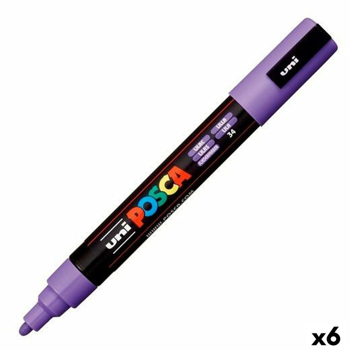 Marker POSCA PC-5M Liliachiu (6 Unități)