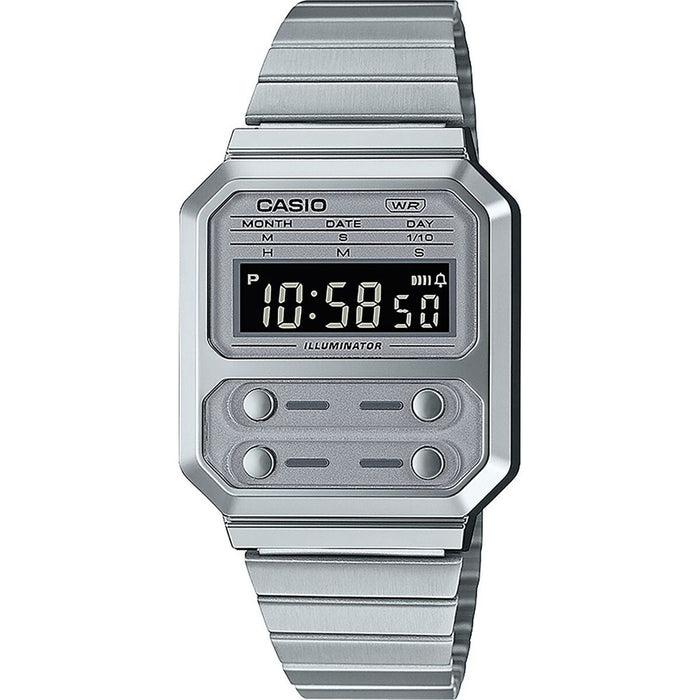 Ceas Bărbați Casio F100 TRIBUTE - STEEL Argintiu (Ø 33 mm)