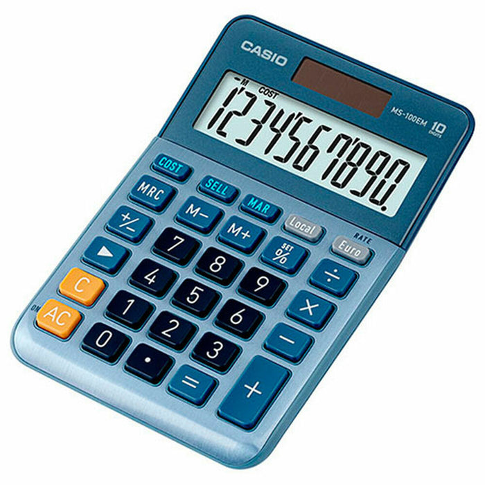 Calculator Casio MS-100EM Albastru Multicolor Plastic