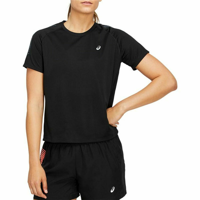 Tricou cu Mânecă Scurtă Femei Asics Icon SS Negru