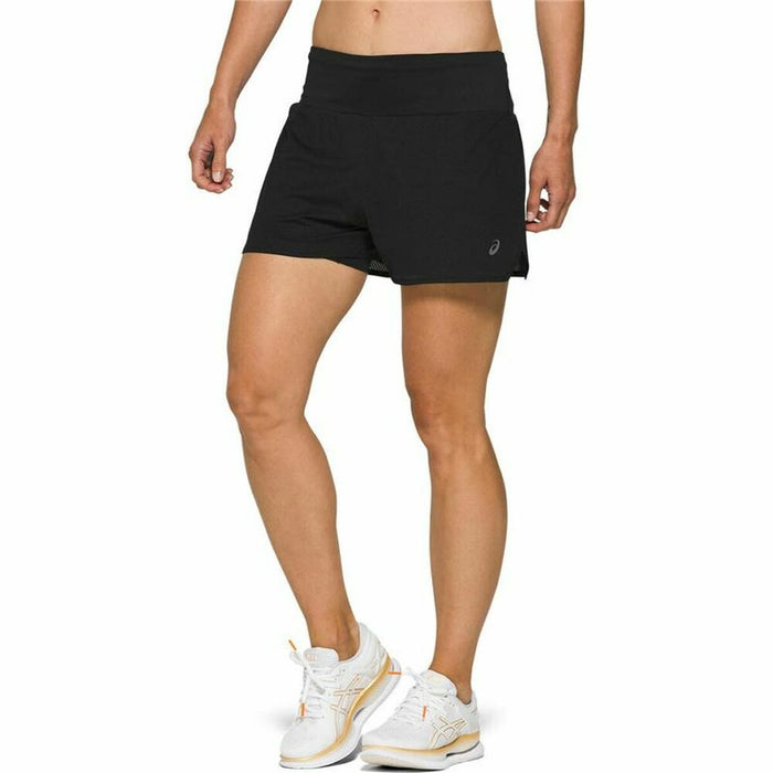 Pantaloni Scurți Sport pentru Damă Asics Ventilate 2-N-1 Negru