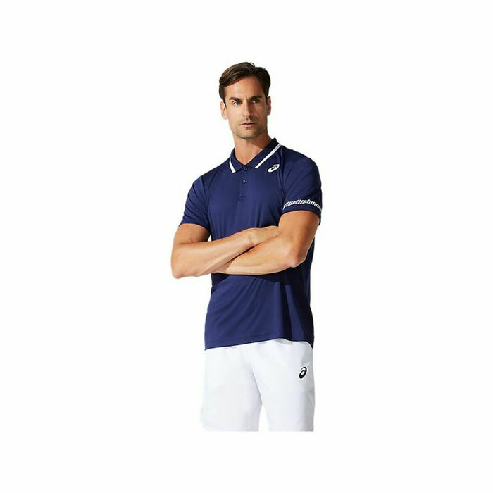 Tricou Polo cu Mânecă Scurtă Bărbați Asics Court Albastru închis