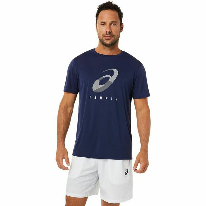 Tricou cu Mânecă Scurtă Bărbați Asics Court Albastru