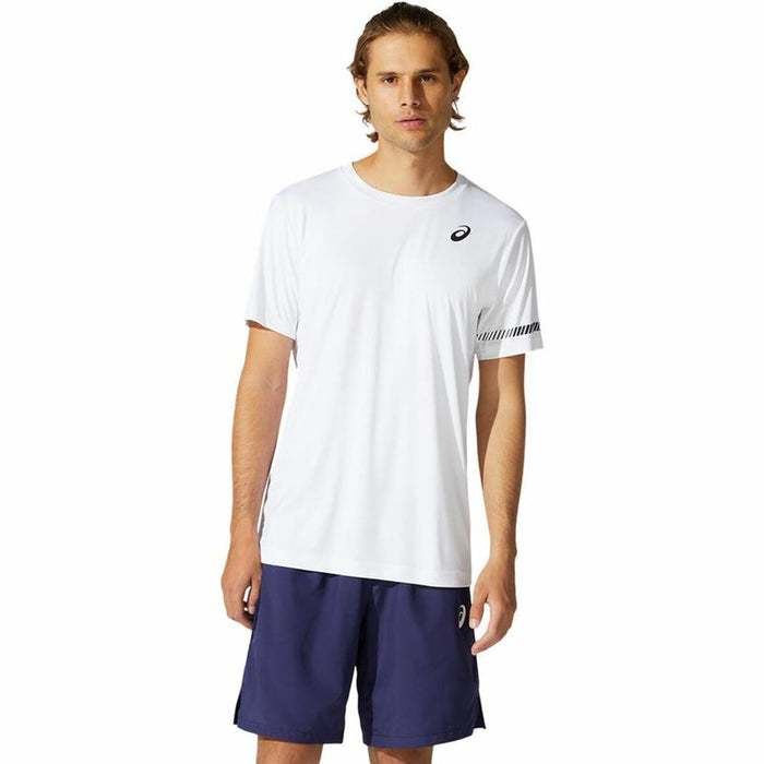 Tricou cu Mânecă Scurtă Bărbați Asics Court Alb