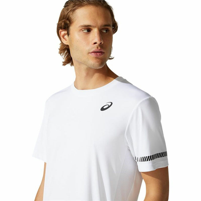 Tricou cu Mânecă Scurtă Bărbați Asics Court Alb