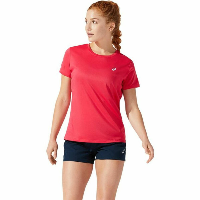 Tricou cu Mânecă Scurtă Femei Asics Core Roșu Carmin