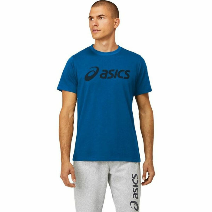 Tricou cu Mânecă Scurtă Bărbați Asics Big Logo Albastru
