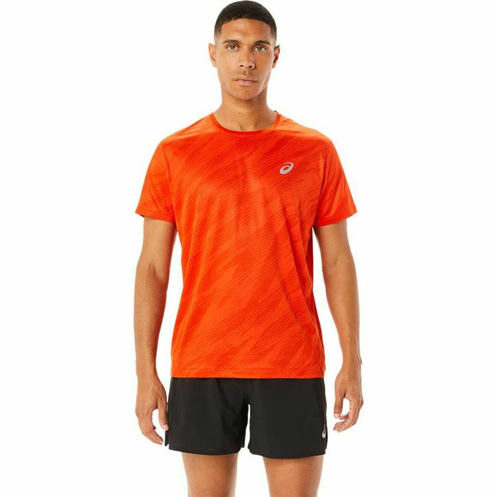 Tricou cu Mânecă Scurtă Bărbați Asics Core All Over Print Portocaliu