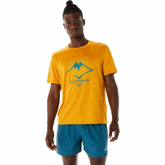 Tricou cu Mânecă Scurtă Bărbați Asics Fujitrail Logo Portocaliu