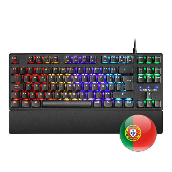 Tastatură Gaming Mars Gaming MKXTKLBPT Albastru Negru Spaniolă portugheză