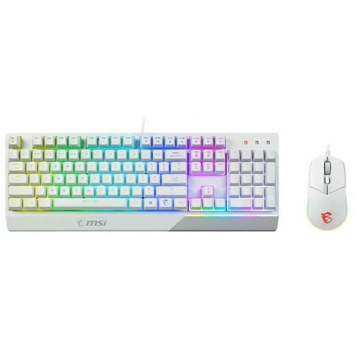 Tastatură și Mouse Gaming MSI Vigor GK30 AZERTY Alb Franceză