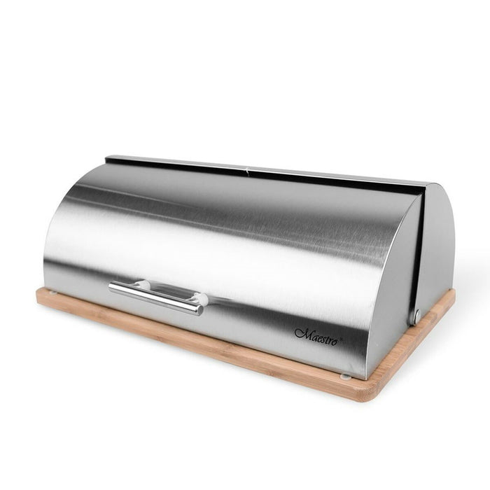 Coș pentru pâine Feel Maestro MR-1672S Gri Argintiu Lemn Oțel inoxidabil 37 x 14 x 14 cm