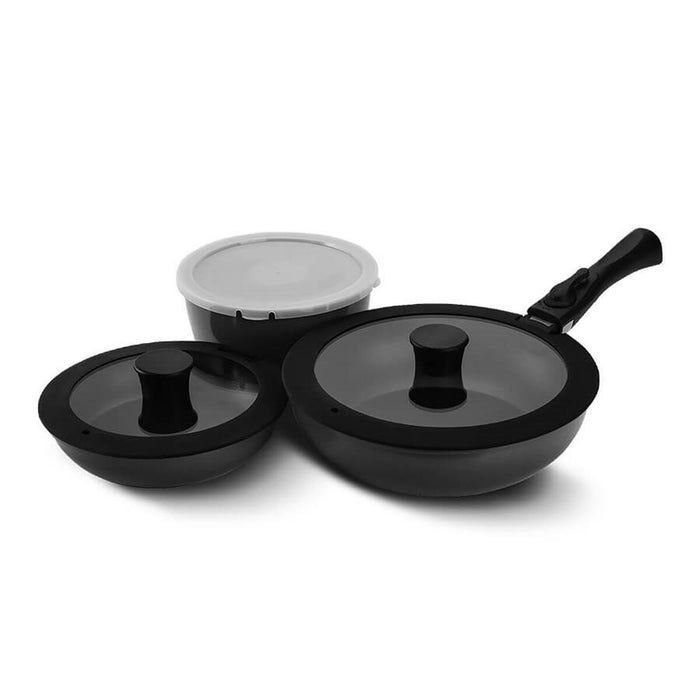 Set de tigăi Feel Maestro MR-4800-7 Negru Silicon Aluminiu Ø 18 cm Ø 26 cm
