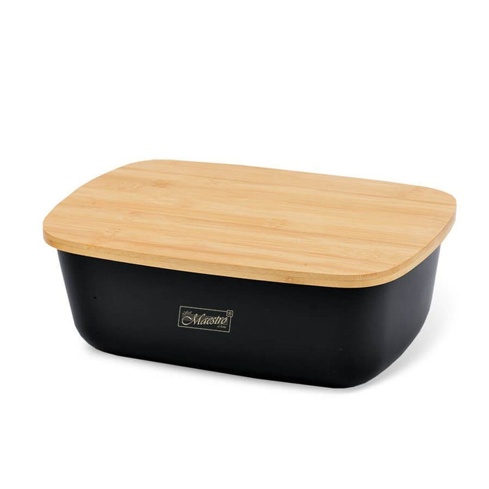 Coș pentru pâine Feel Maestro MR-1776-BLACK Negru Lemn Plastic 1 Piese 34,5 x 13 x 23,5 cm