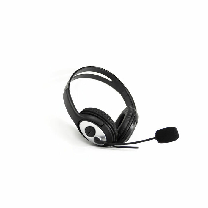 Căști cu Microfon CoolBox COO-AUM-01 Negru Negru/Argintiu Argintiu