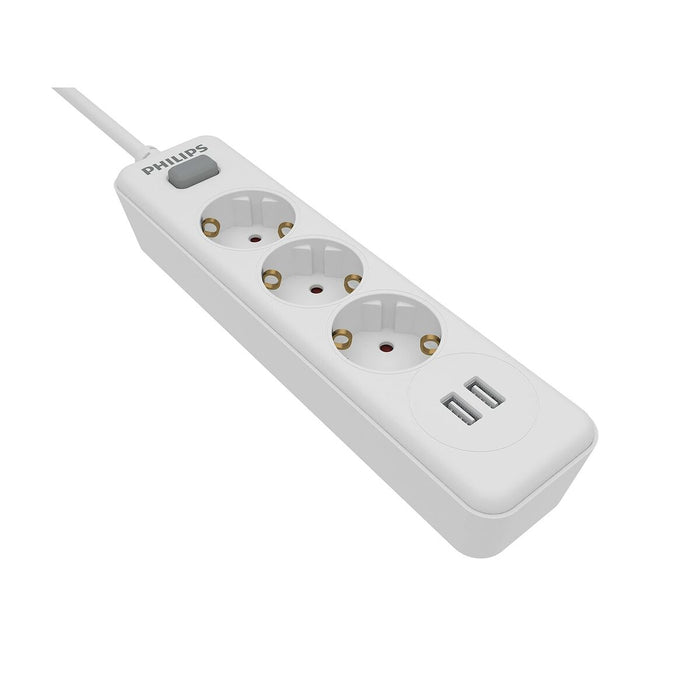 Placă de Circuit 3 Puncte de Conectare Schuko Philips SPN3032WA/10 2 m Alb
