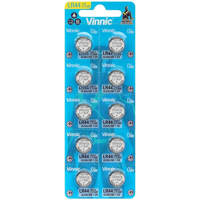 Baterii Vinnic L1154 / LR44 1,5 V (10 Unități)