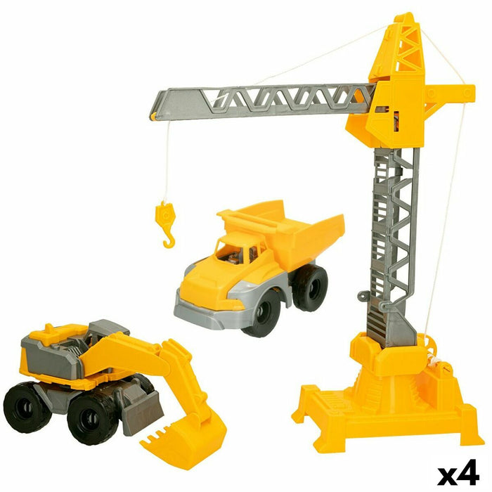 Vehicule de Construcție Colorbaby 31 x 41 x 9,5 cm (4 Unități) 3 Piese