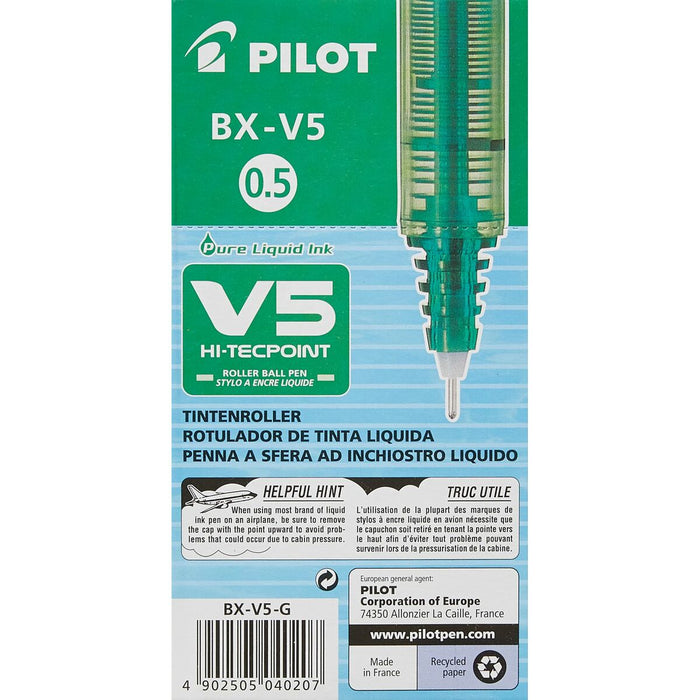 Stilou cu cerneală lichidă Pilot V-5 Hi-Tecpoint Verde 0,3 mm (12 Unități)