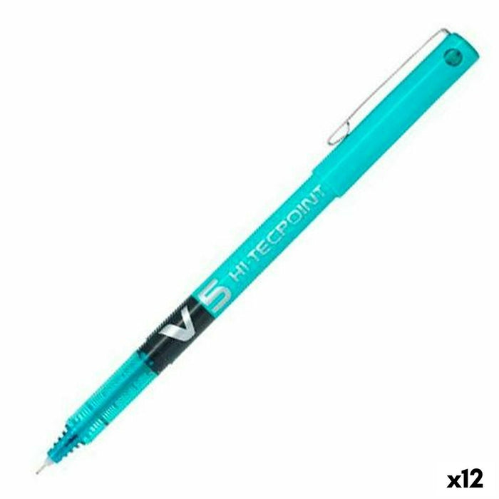Stilou cu cerneală lichidă Pilot V-5 Hi-Tecpoint Albastru deschis 0,3 mm (12 Unități)