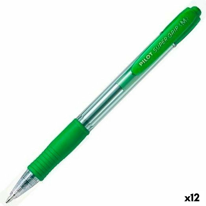 Stilou Pilot Supergrip Verde 0,4 mm (12 Unități)