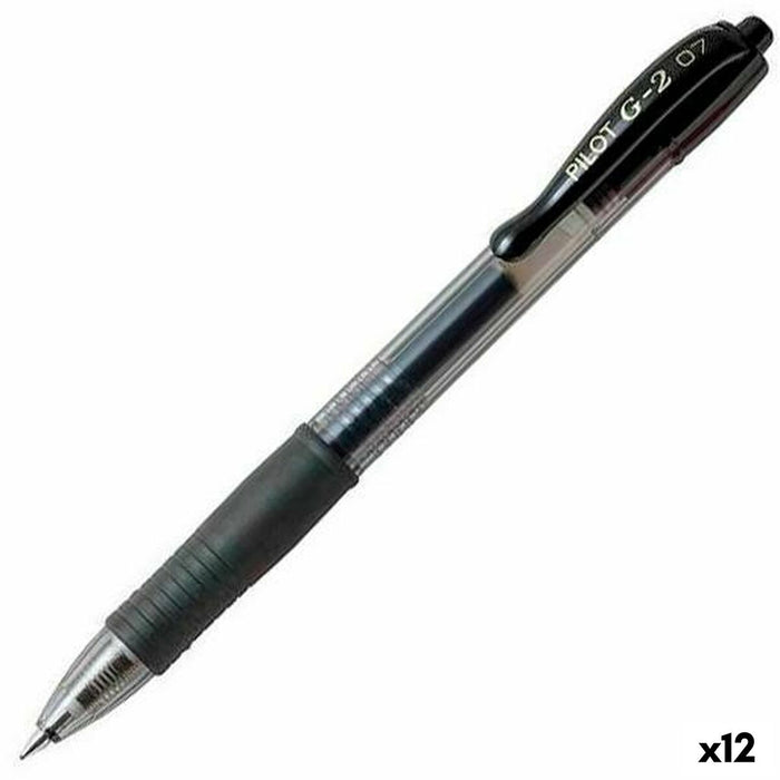 Pix cu gel Pilot G-2 07 Negru 0,4 mm (12 Unități)