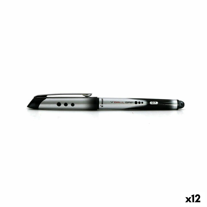 Stilou cu cerneală lichidă Pilot V Ball Grip 0,7 mm Negru (12 Unități)