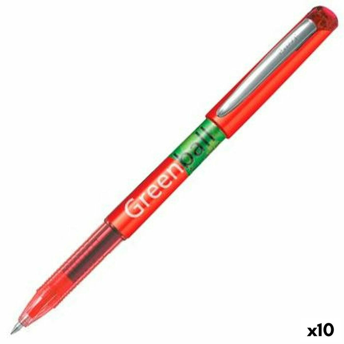 Stilou cu cerneală lichidă Pilot Green-Ball Roșu (10 Unități)