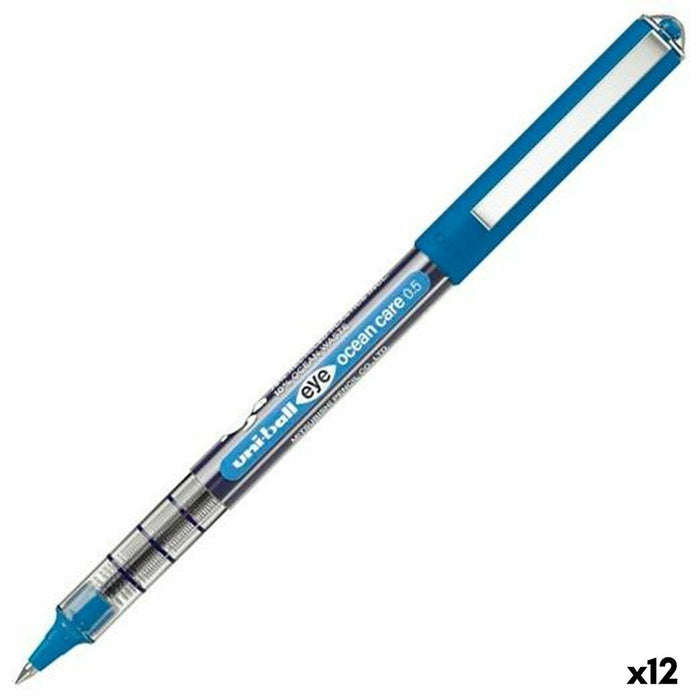 Stilou cu cerneală lichidă Uni-Ball Eye Ocean Care Albastru 0,5 mm (12 Unități)