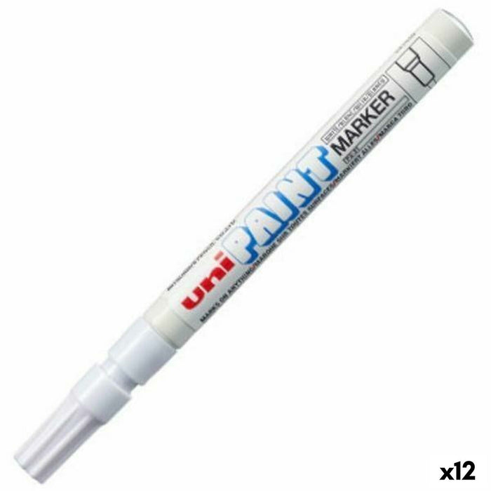 Marker permanent Uni-Ball PX-20 Alb (12 Unități)