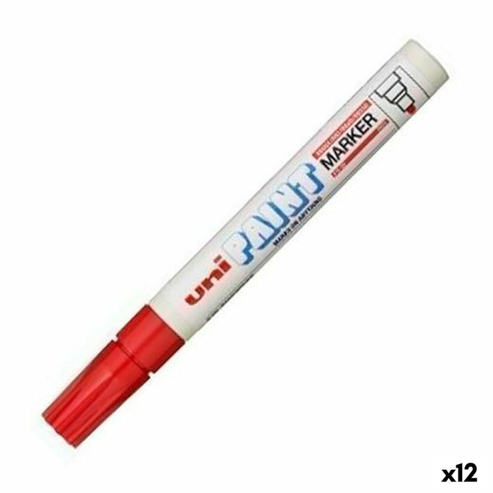 Marker permanent Uni-Ball PX-20 Roșu (12 Unități)