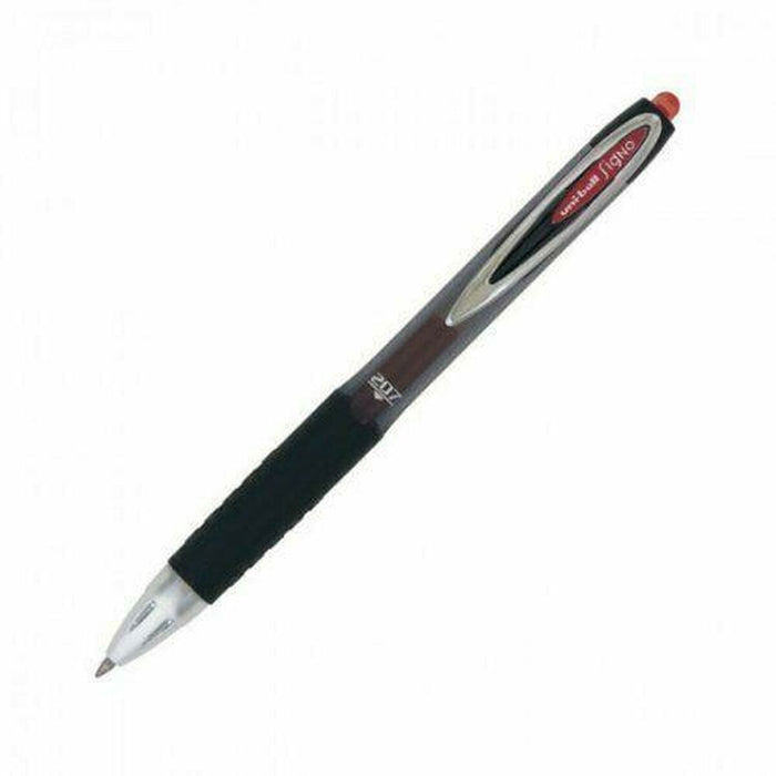 Stilou cu cerneală lichidă Uni-Ball Rollerball Signo UM-207 Roșu 0,4 mm (12 Piese)