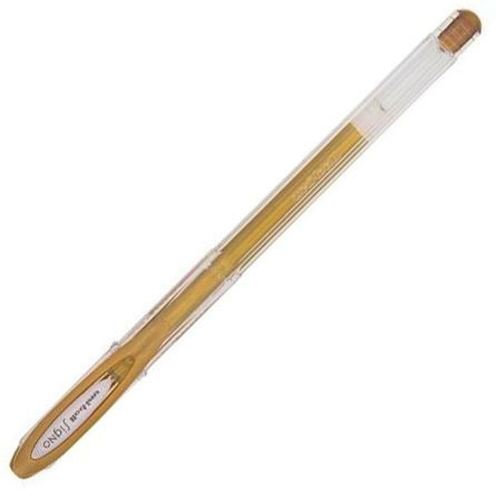 Stilou cu cerneală lichidă Uni-Ball Rollerball Signo Noble Auriu* Metalizat 0,5 mm (12 Piese)