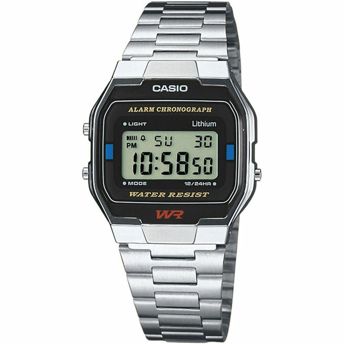 Ceas Unisex Casio A163WA-1QES Oțel inoxidabil Digital Gri Argintiu
