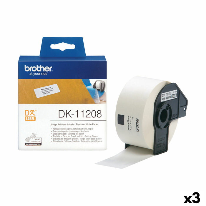 Etichete pentru Imprimantă Brother DK-11208 Alb/Negru 38 X 90 mm (3 Unități)