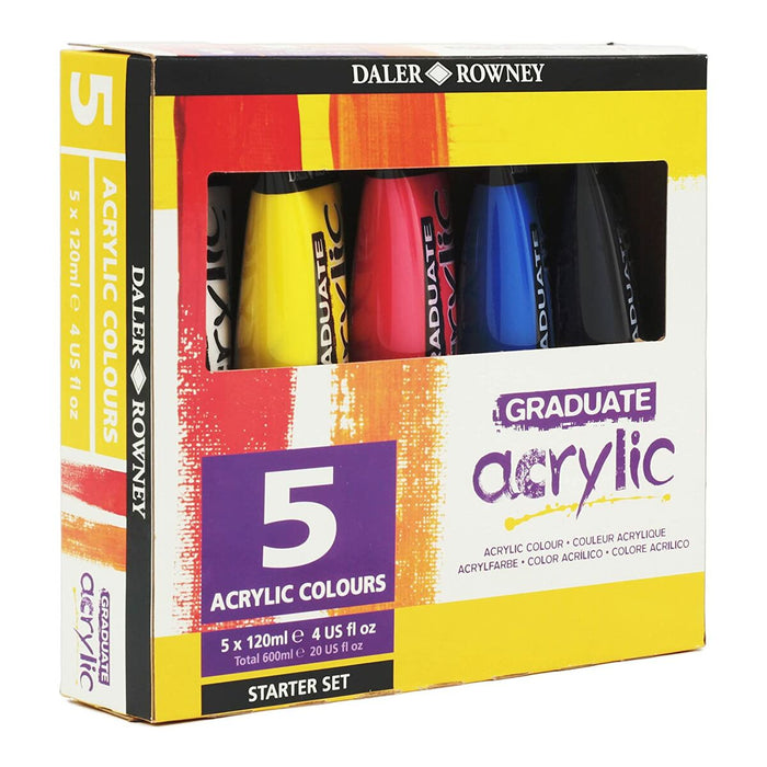 Vopsea acrilică Daler Rowney Multicolor 5 Piese 120 ml