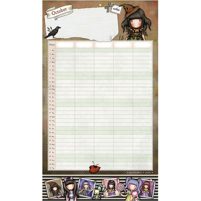 Calendar Gorjuss Fireworks 2023 Castaniu 30 x 30 x 0,2 cm