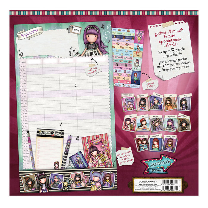 Calendar Gorjuss Fireworks 2023 Castaniu 30 x 30 x 0,2 cm