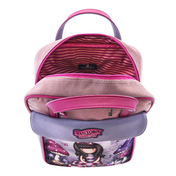 Rucsac Gorjuss Cheshire cat Roz Mov (27 x 10 x 37 cm)