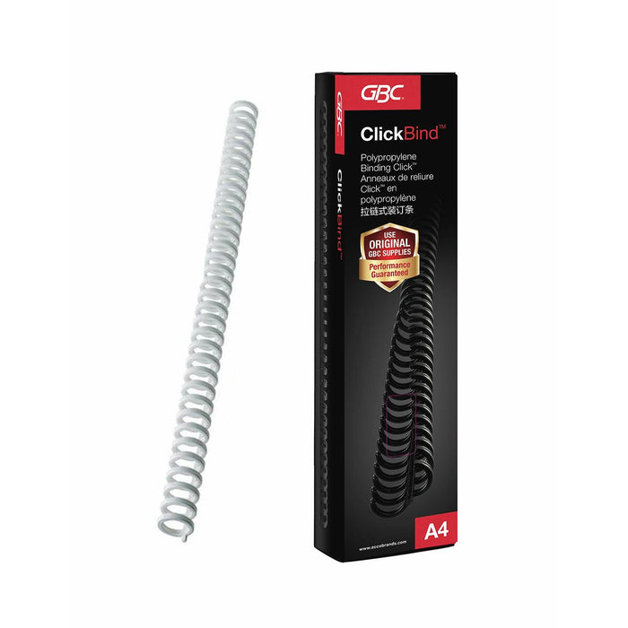 Spirale de legare GBC ClickBind Alb A4 polipropilenă 8 mm