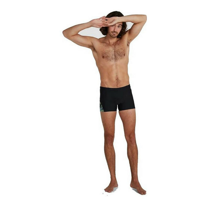 Costum de Baie Bărbați Speedo Allover V-Cut Aquashort Negru