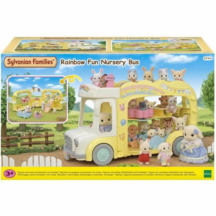 Accesorii pentru căsuțe de păpuși Sylvanian Families 5744 Rainbow Fun Nursery Bus