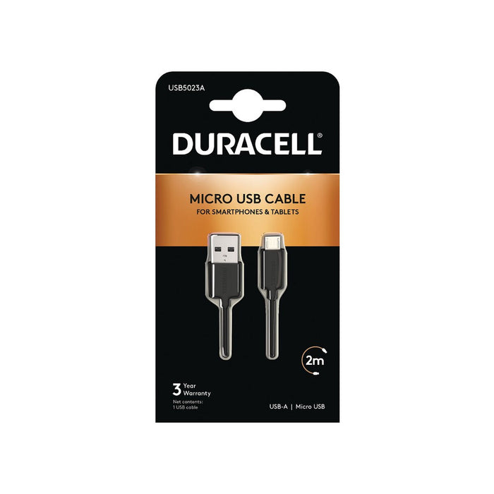 Cablu USB DURACELL USB5023A 2 m Negru (1 Unități)